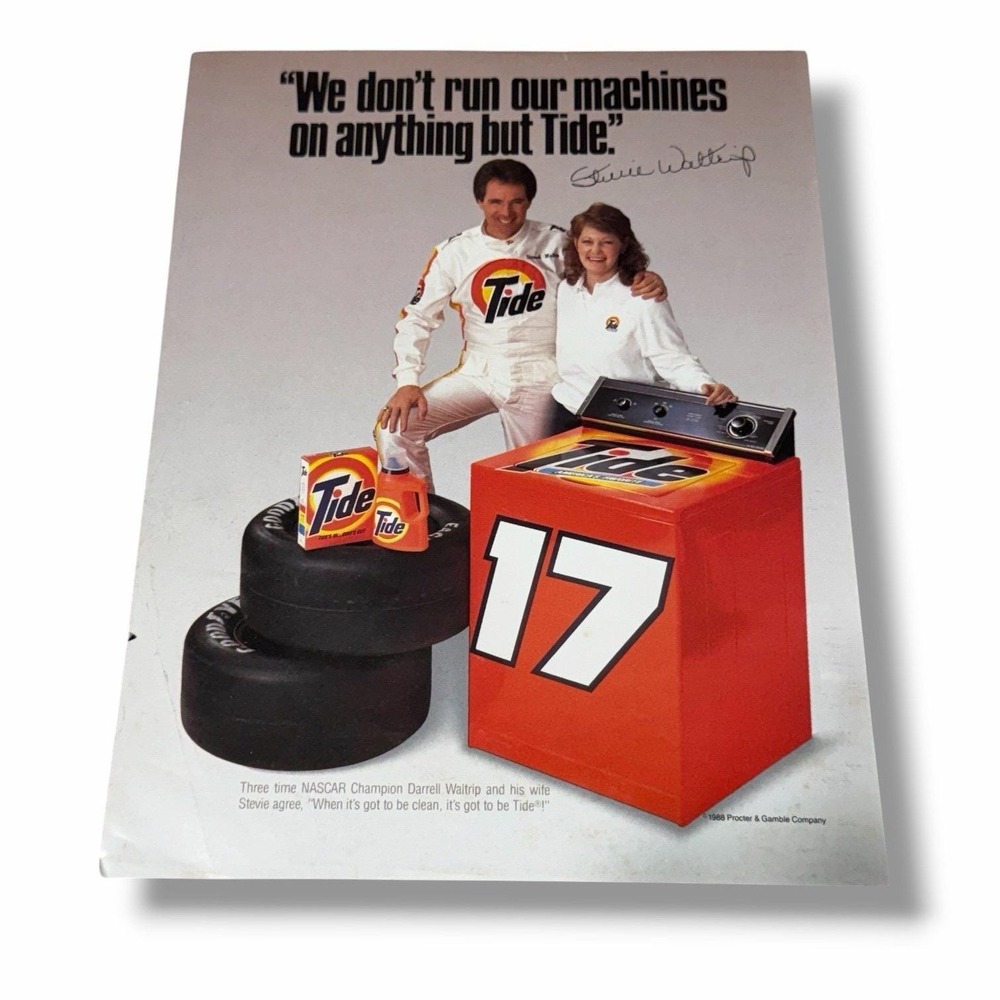 1989 Tide Darrell Waltrip NASCAR Racing Original Vintage Ad AE